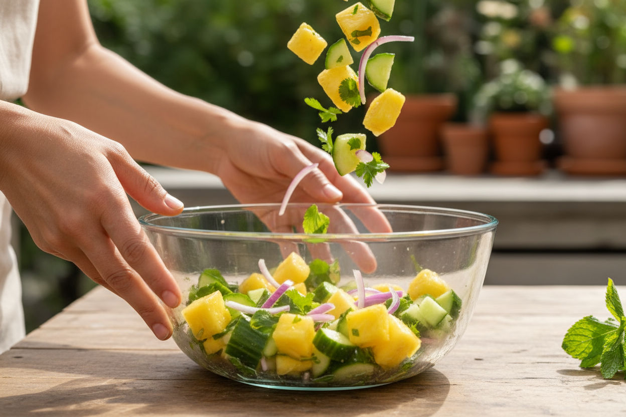 Fresh Pineapple Cucumber Salad: A Sweet & Crunchy Delight preparation step 1