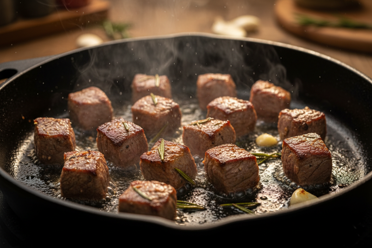 Garlic Parmesan Steak Bites with Mashed Potatoes preparation step 1
