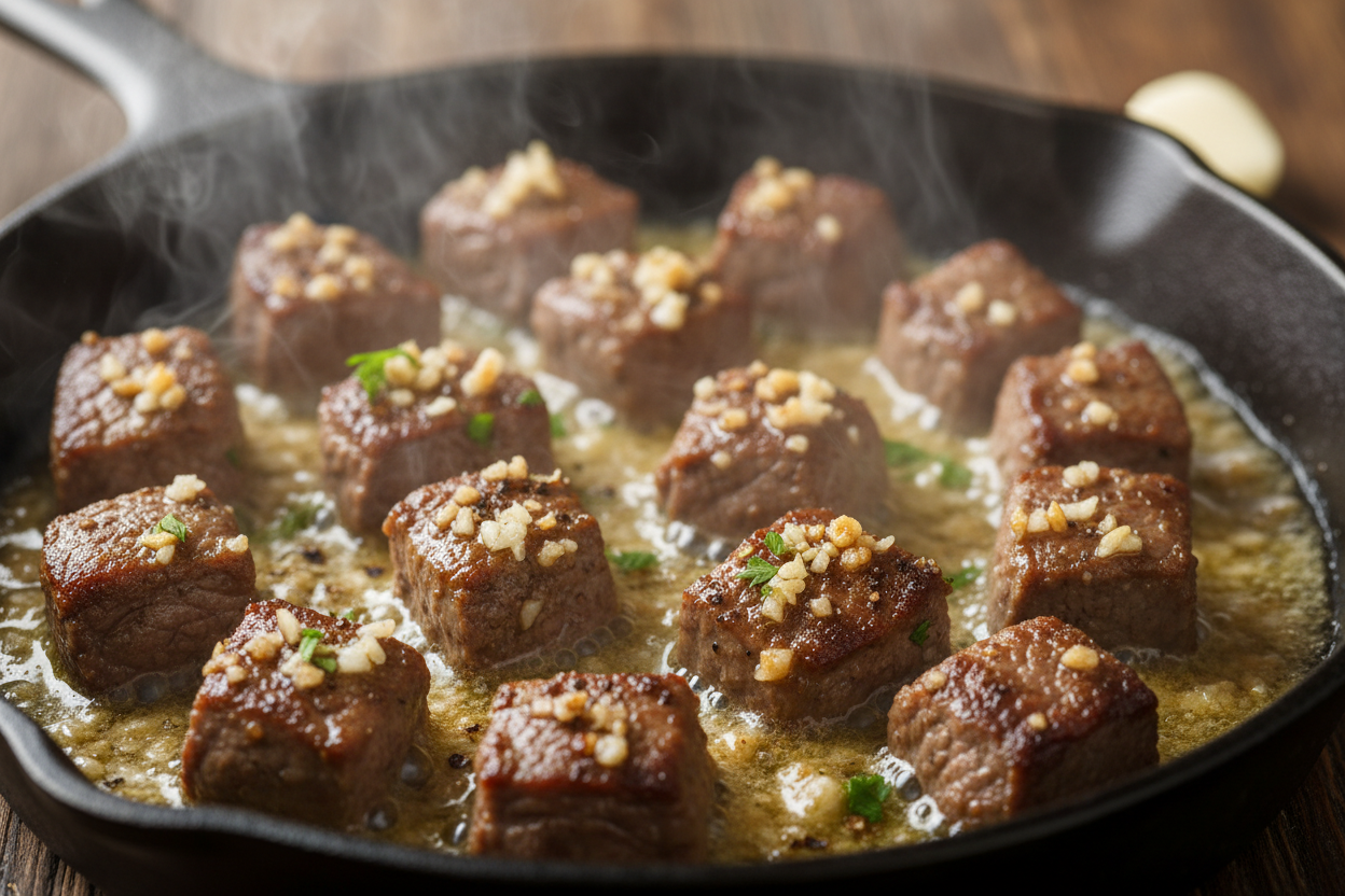 Garlic Parmesan Steak Bites with Mashed Potatoes preparation step 2