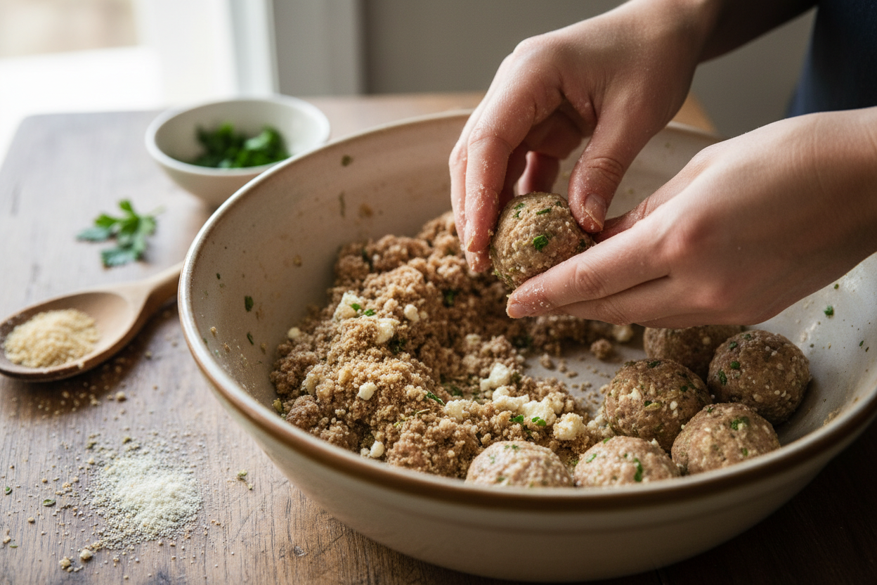 Greek Turkey Meatballs with Tzatziki preparation step 1
