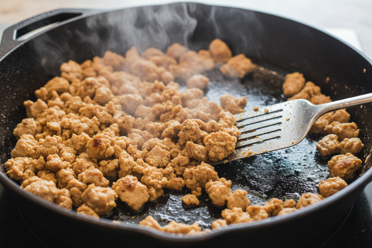 Ground Turkey Sweet Potato Skillet preparation step 1