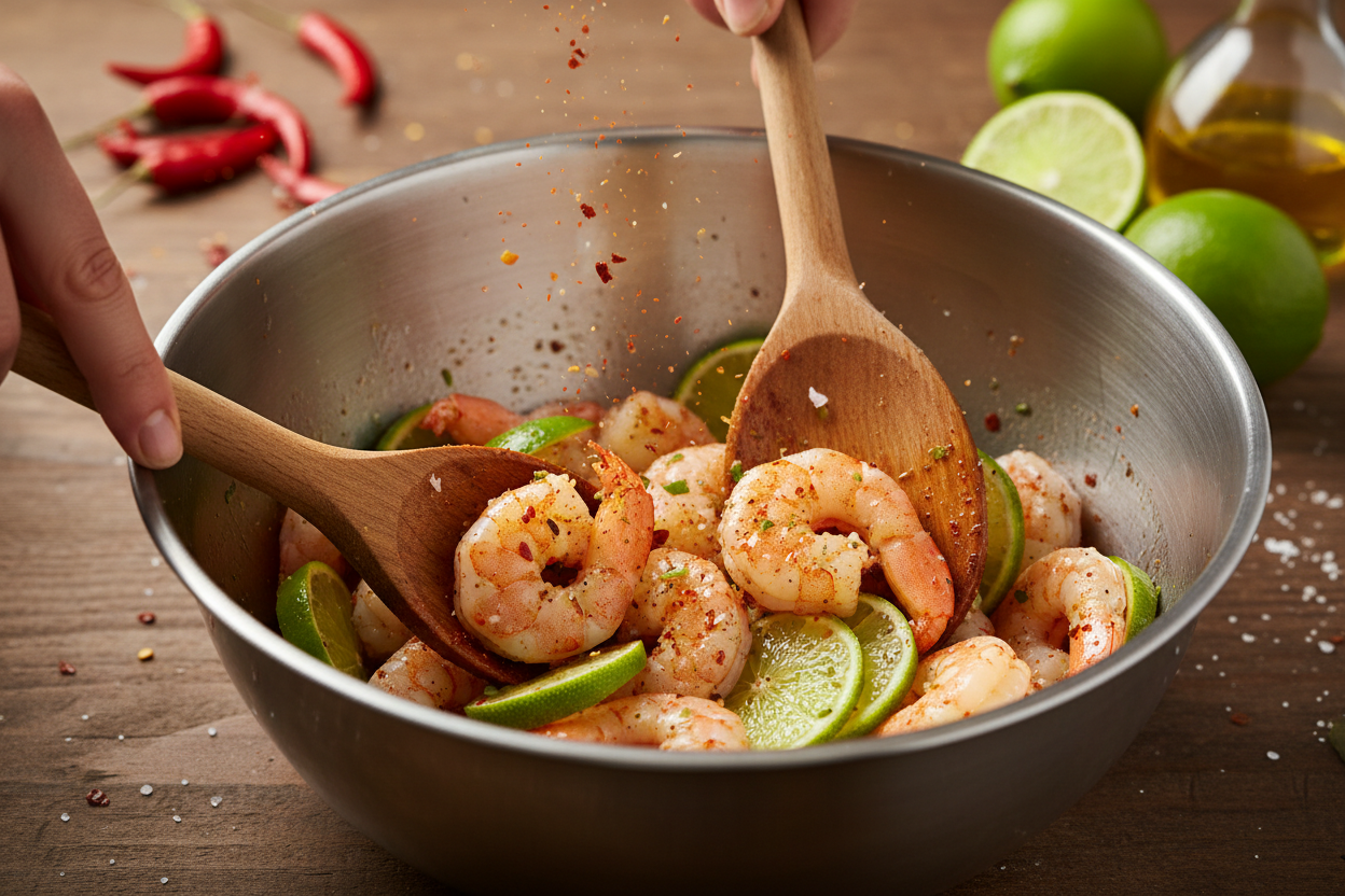 Healthy Grilled Shrimp & Avocado Bowls with Mango Salsa preparation step 1