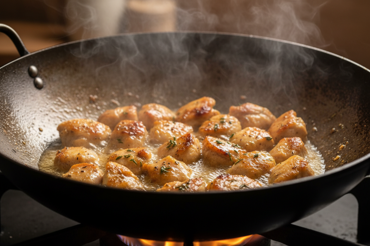 Hibachi Chicken & Vegetables preparation step 1