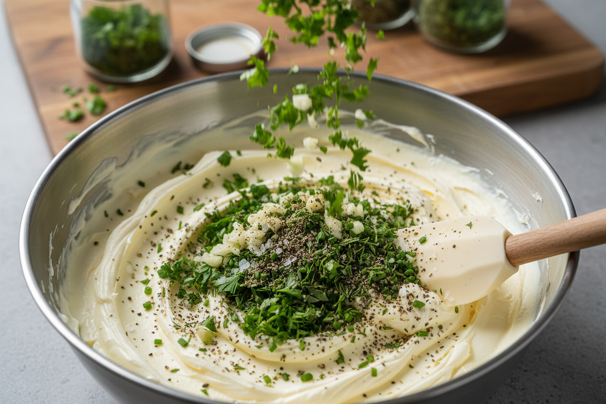 Homemade Boursin Cheese preparation step 2