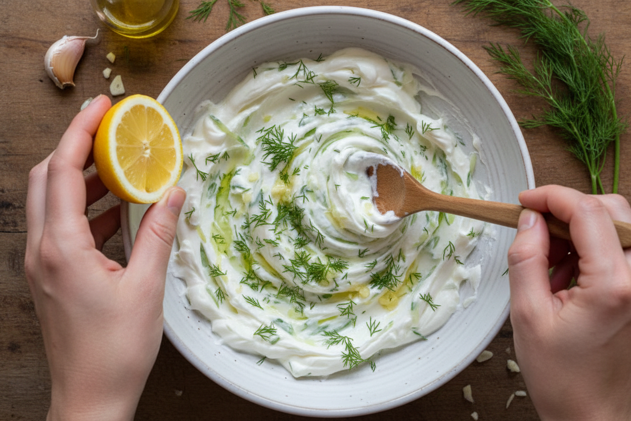 Homemade Tzatziki Sauce preparation step 2