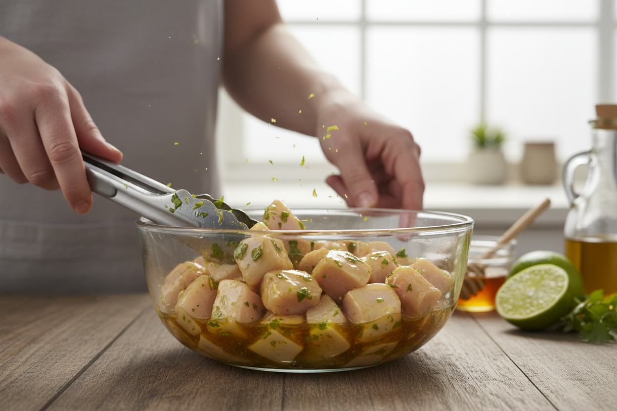 Honey Lime Chicken & Avocado Rice Bowl preparation step 1