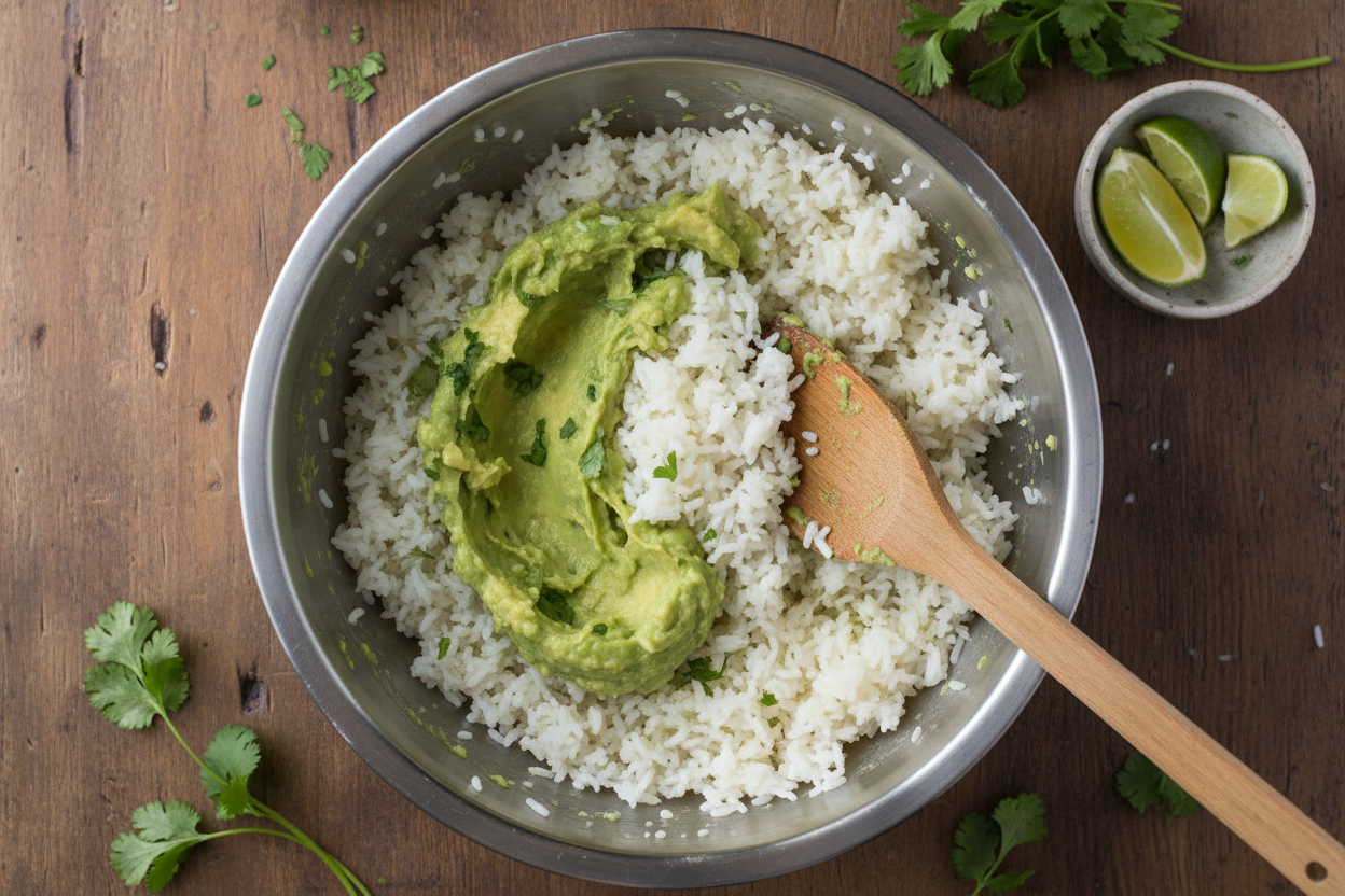 Honey Lime Chicken & Avocado Rice Bowl preparation step 2