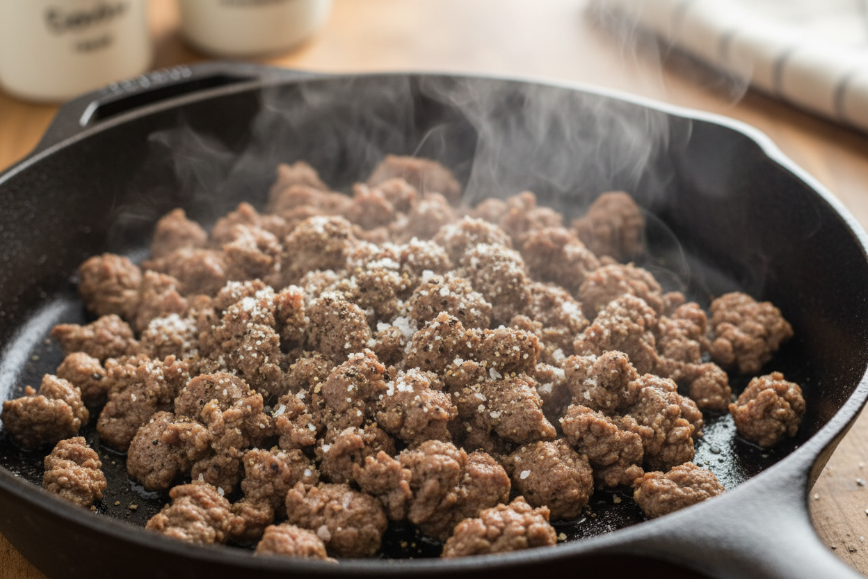 Hot Honey Sweet Potato Beef Bowls preparation step 2