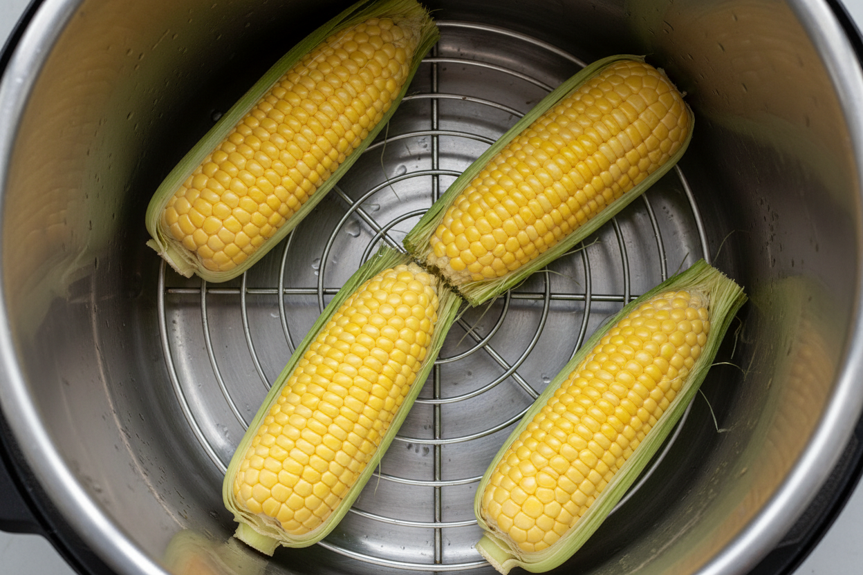 Instant Pot Corn on the Cob preparation step 1