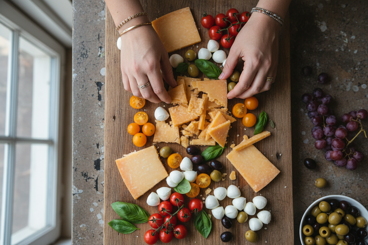 Italian-Style Appetizer Spread with Beef Charcuterie preparation step 2
