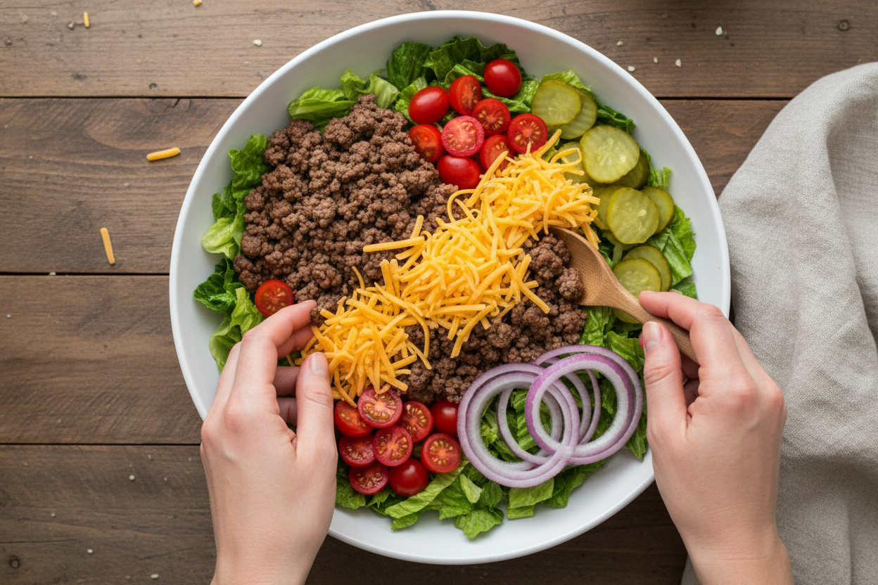 Low Carb Burger Bowls preparation step 2