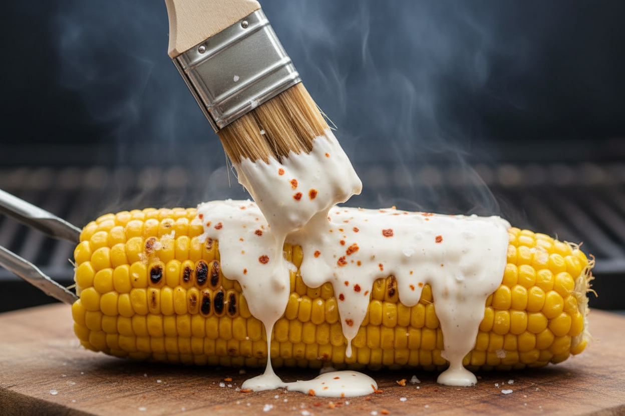 Mexican Street Corn on the Cob (Elote) preparation step 2