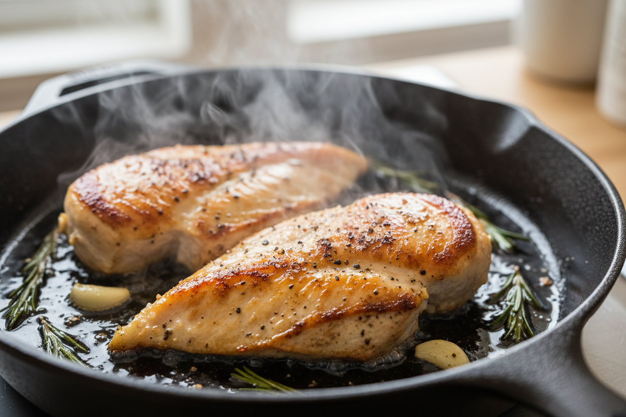 One-Pot Tuscan Chicken Orzo preparation step 1