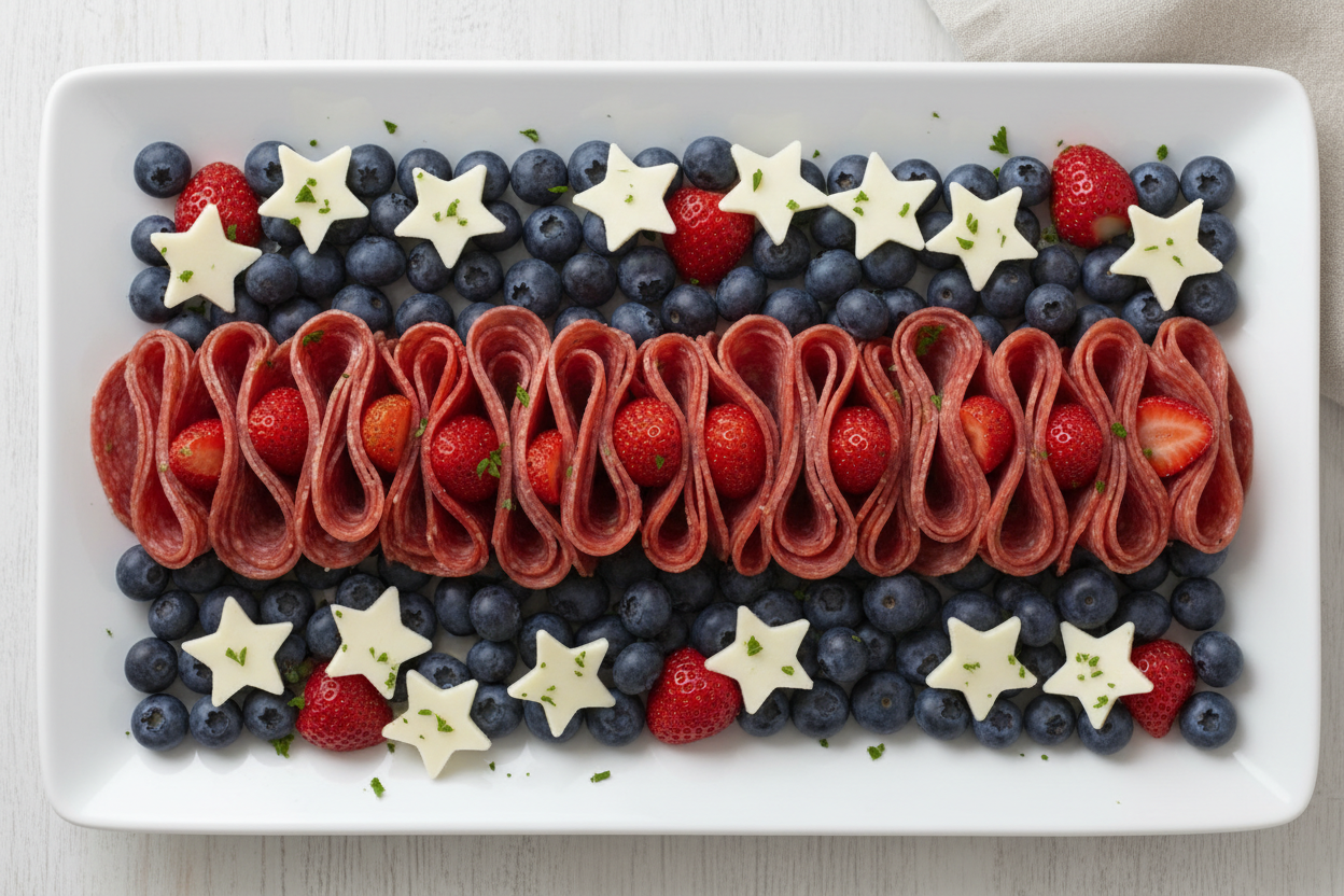 Patriotic Charcuterie Board preparation step 2