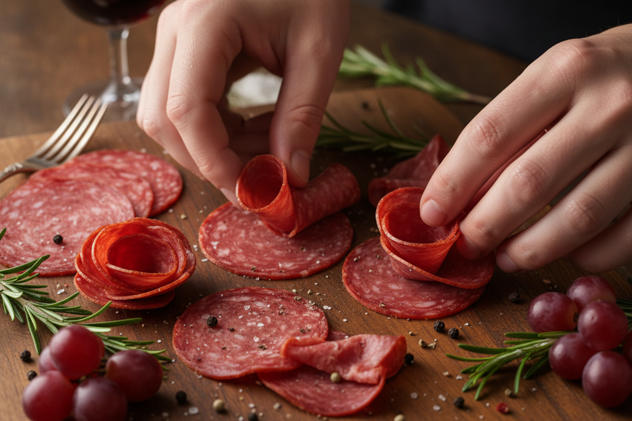 Patriotic Grazing Board with Beef and Cheeses preparation step 1