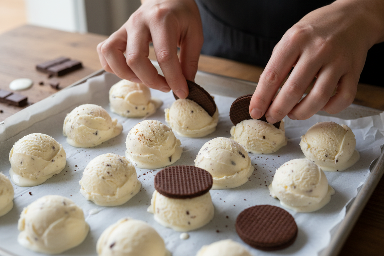 Patriotic Mini Ice Cream Sandwiches preparation step 1