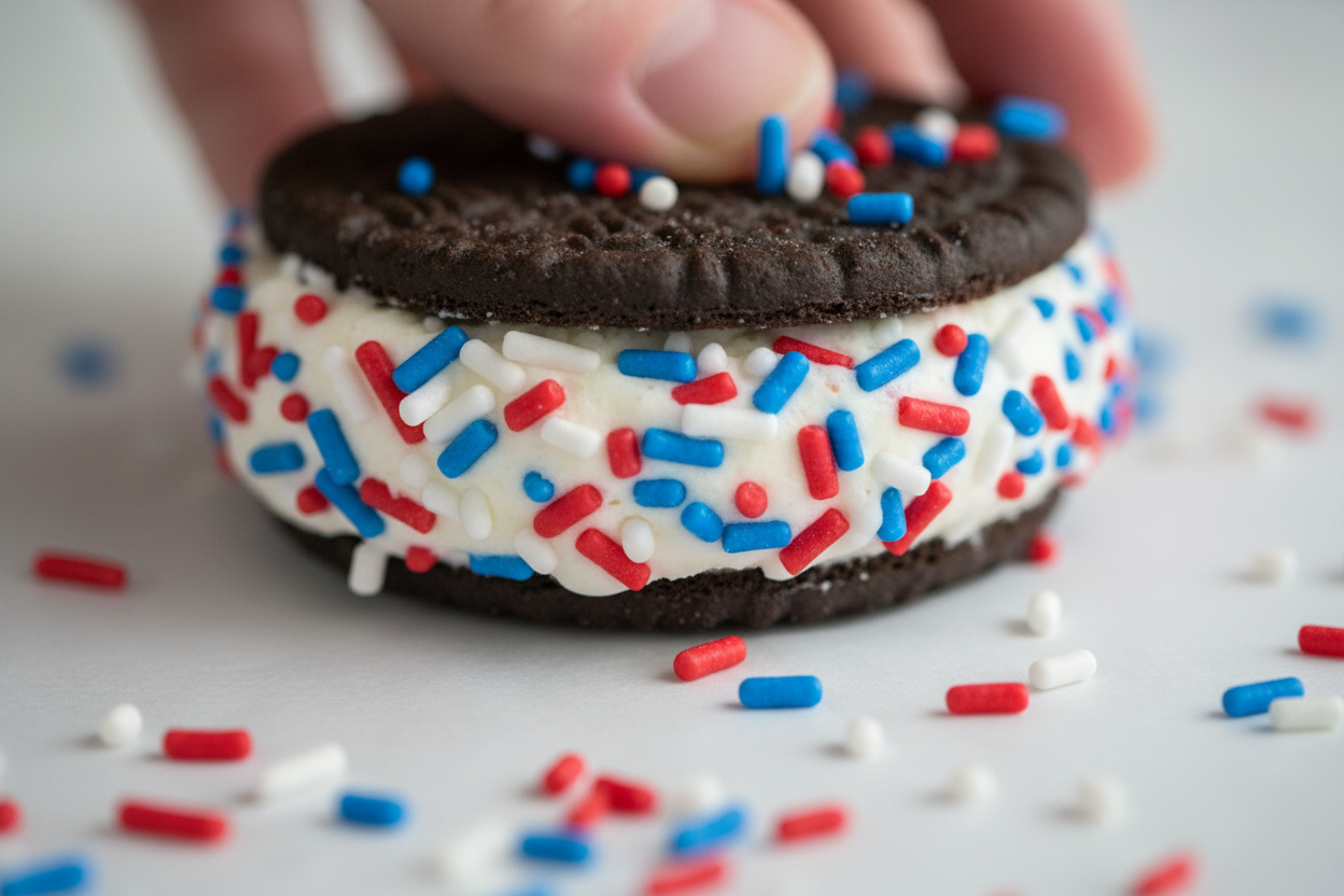 Patriotic Mini Ice Cream Sandwiches preparation step 2