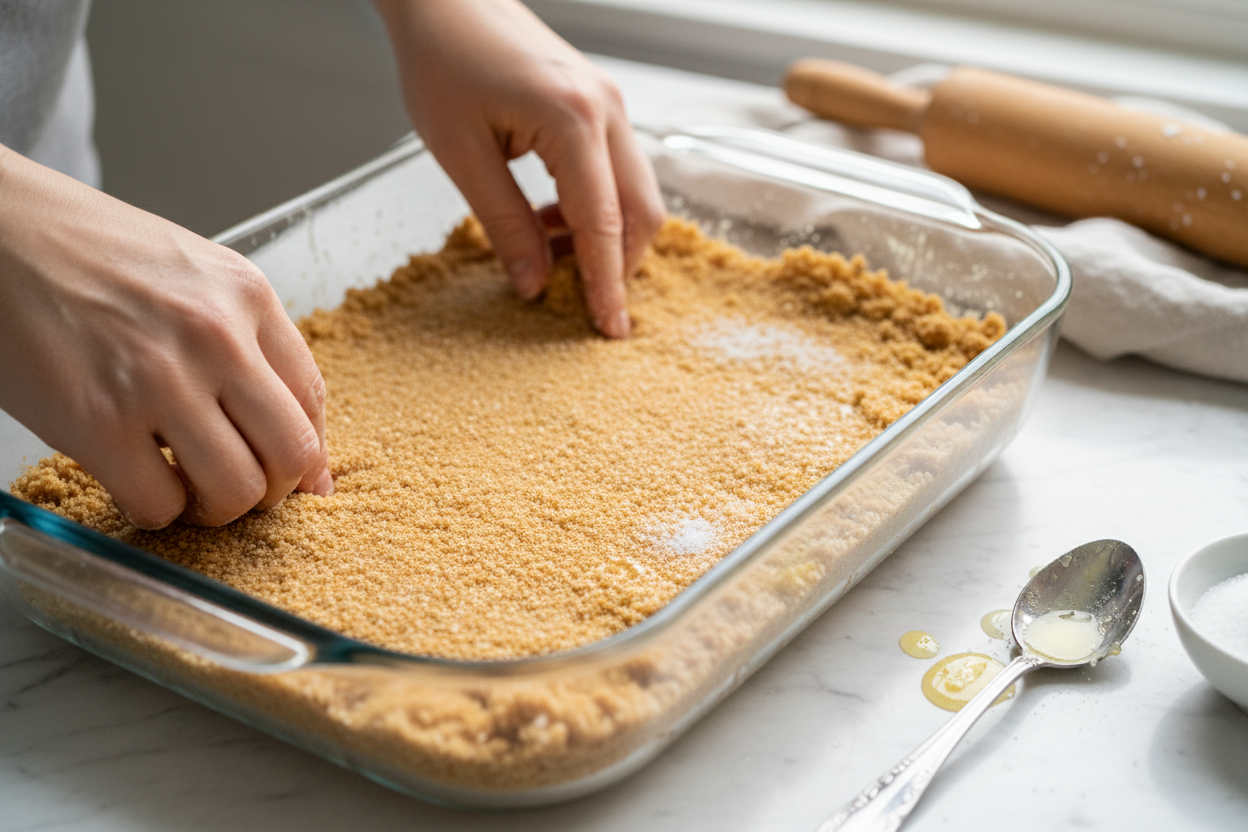 Patriotic No-Bake Flag Cheesecake Bars preparation step 1