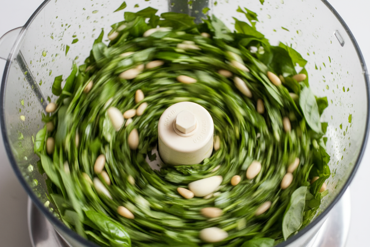Perfect Basil Pesto preparation step 1