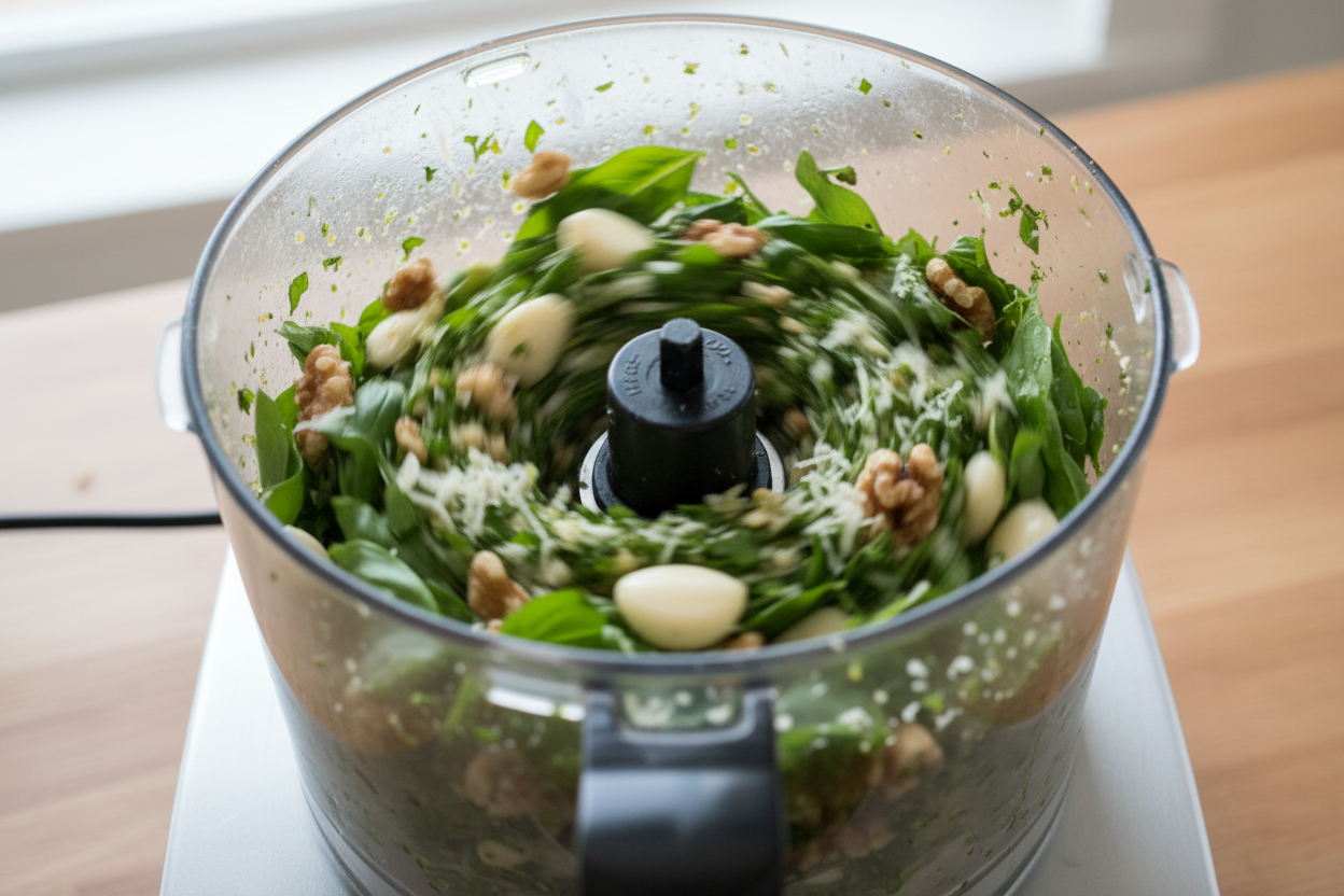 Pesto Pasta preparation step 1