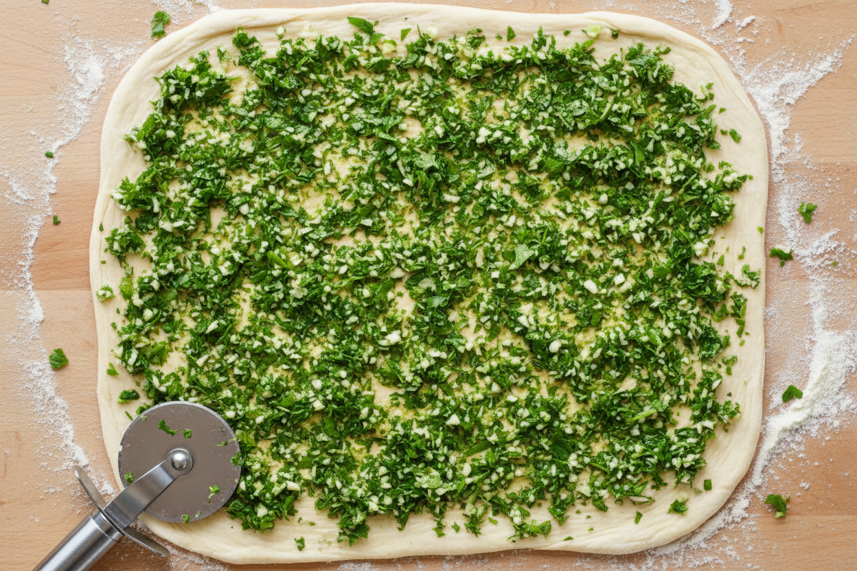 Pull Apart Garlic Bread preparation step 2