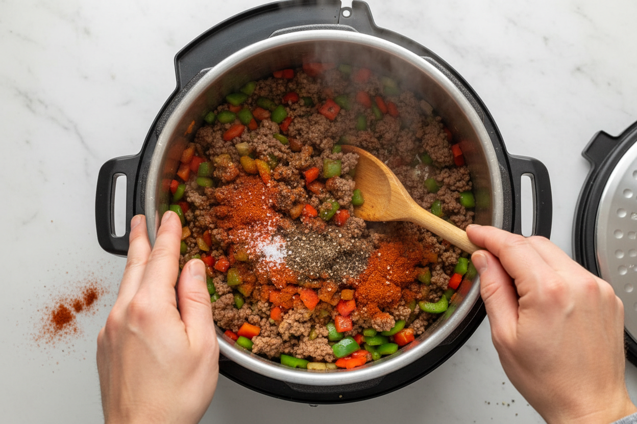 Quick Keto Chili Recipe Made In The Pressure Cooker preparation step 2