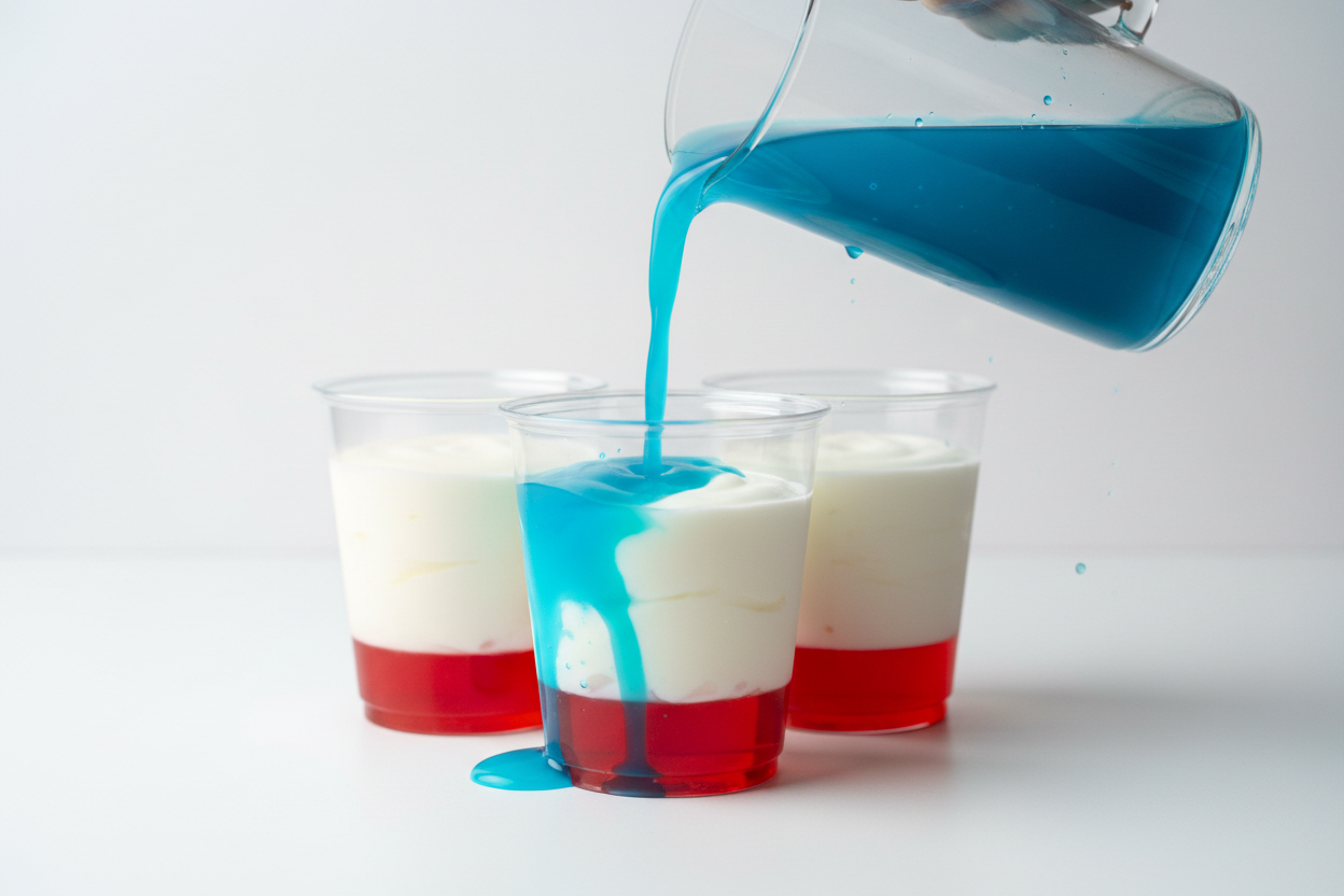 Red White Blue American Flag Jello Shots preparation step 2