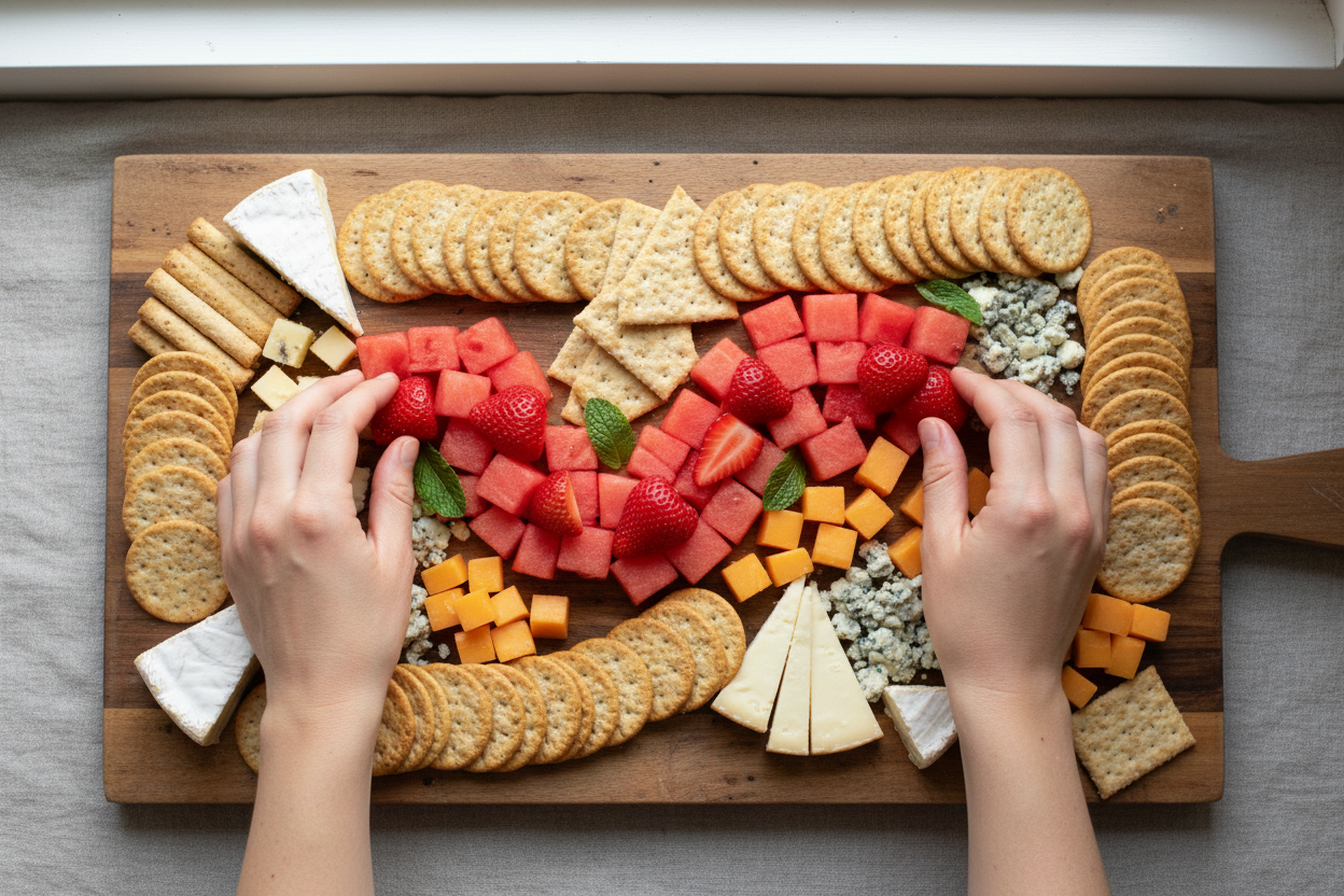Refreshing Watermelon and Strawberry Charcuterie Board preparation step 2
