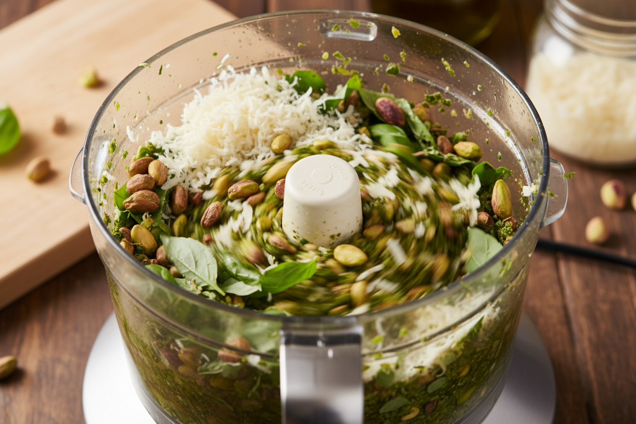 Roasted Pistachio Pesto preparation step 1