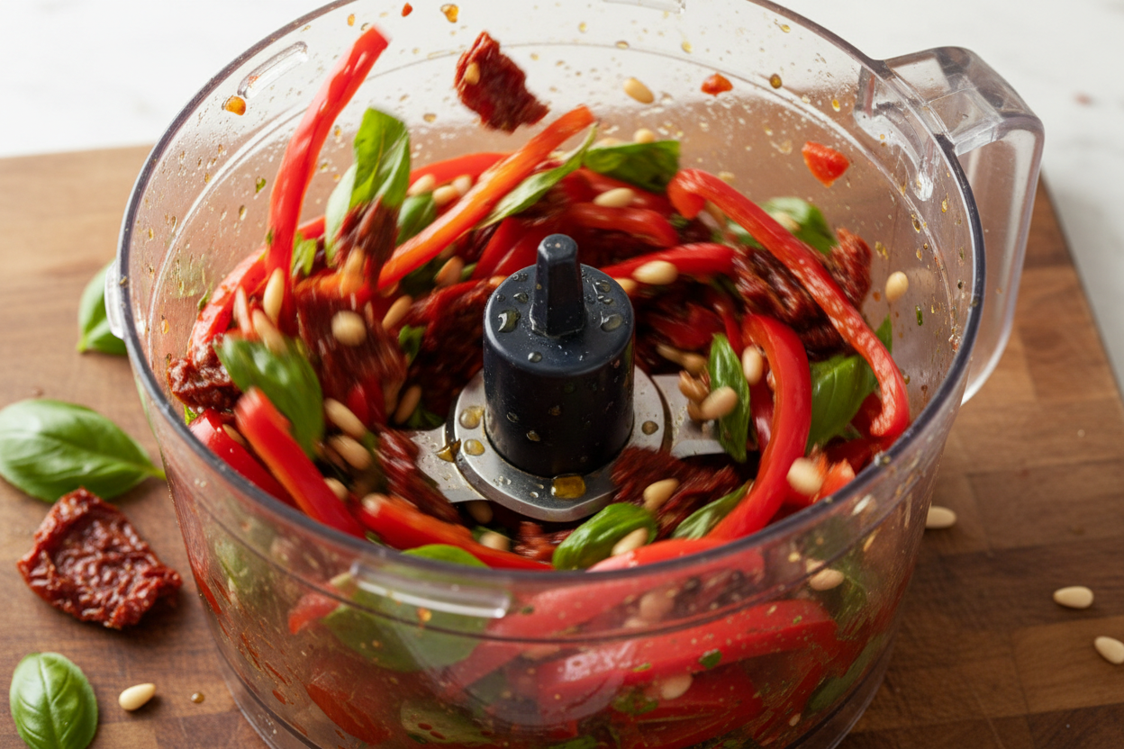 Roasted Red Pepper Pesto preparation step 1