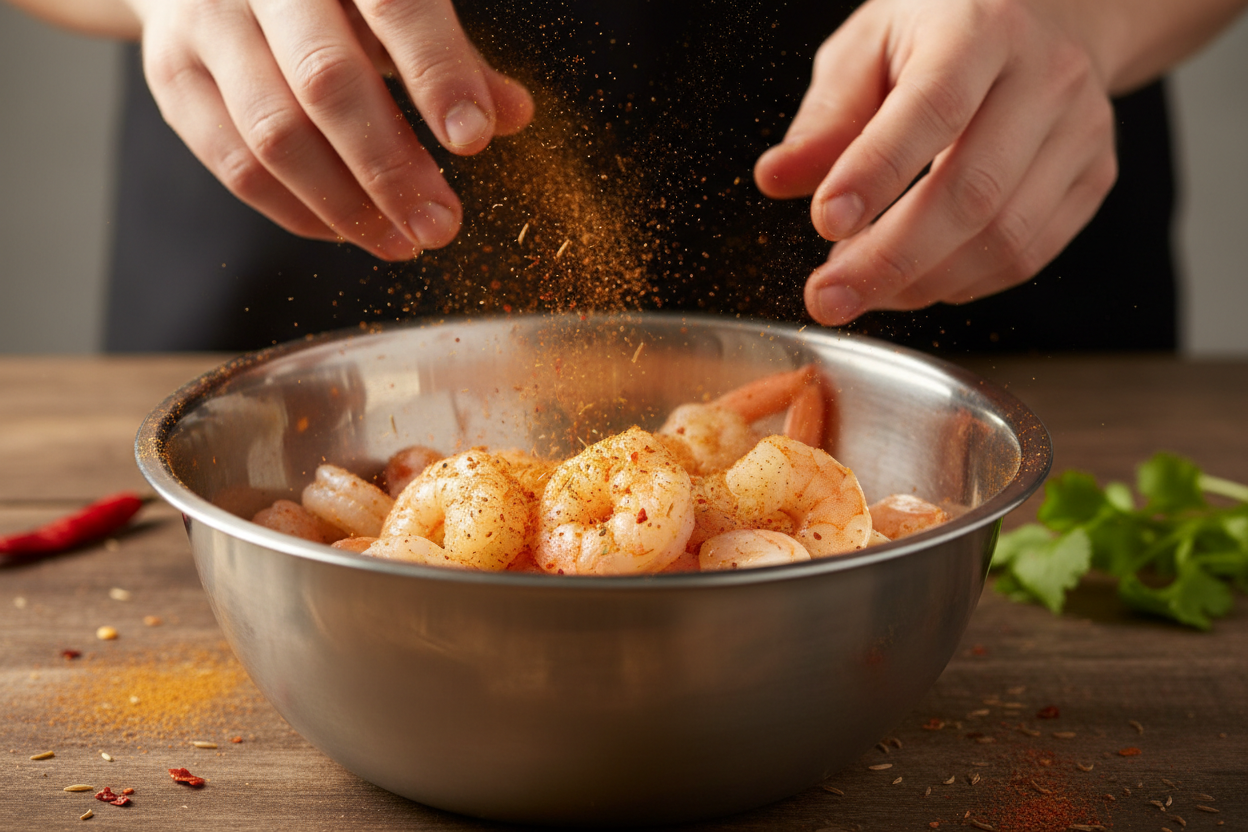 Shrimp Tacos with Mango Salsa preparation step 1