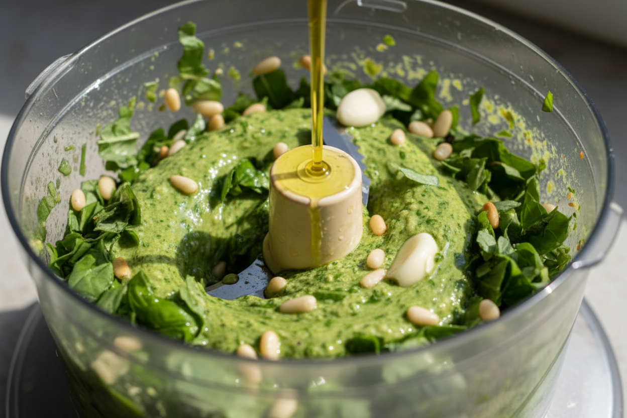 Simple Vegan Pesto preparation step 2