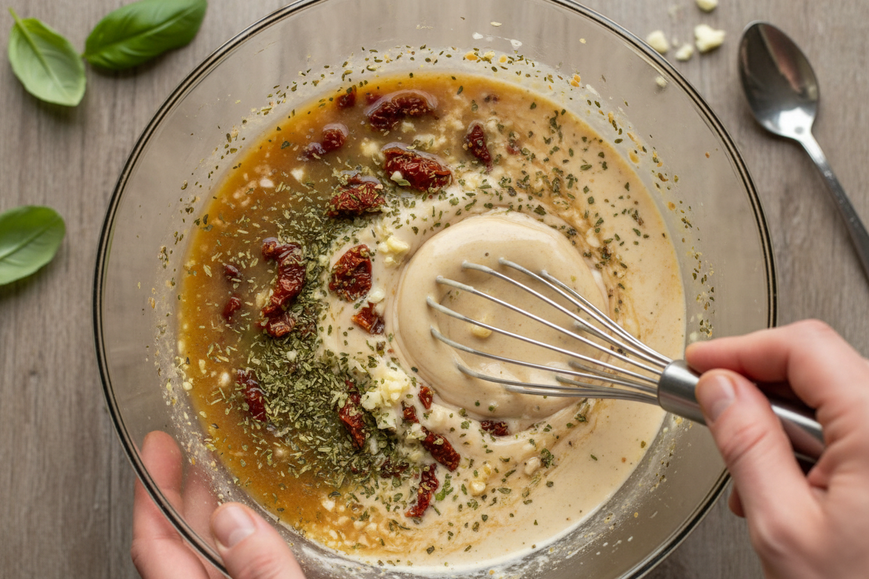 Slow Cooker Tuscan Chicken preparation step 1