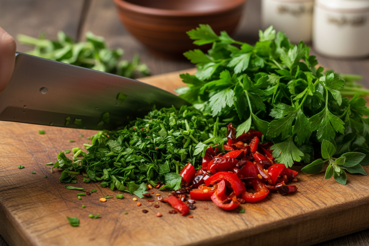 Smoky Red Chimichurri Sauce preparation step 1
