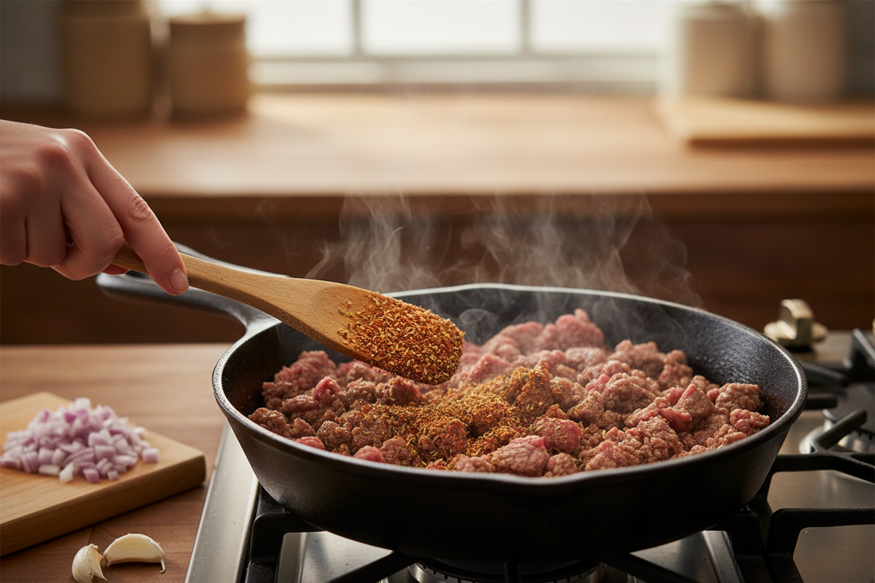 Sweet Potato Taco Bowl With Savory Ground Beef preparation step 2