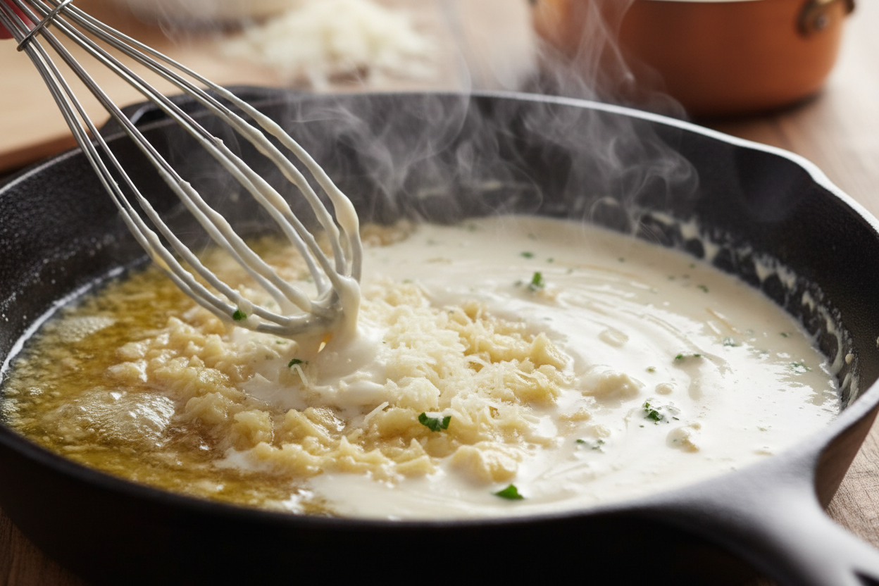 The Best Creamy Garlic Butter Steak Bites with Pasta preparation step 2