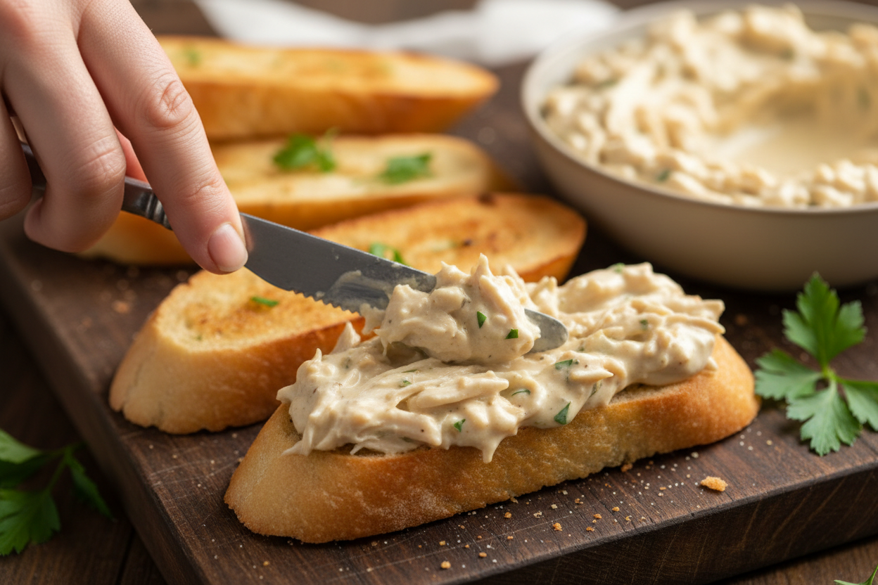 The Viral Chicken Alfredo Garlic Bread I'm Obsessed With preparation step 1