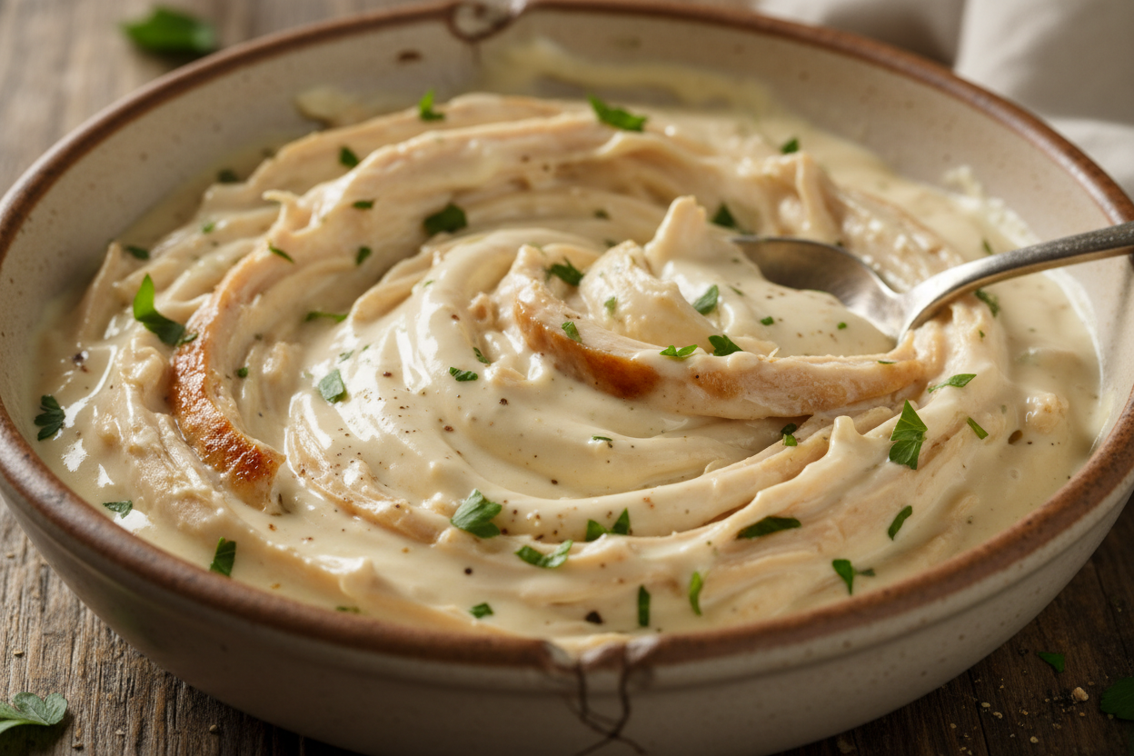 The Viral Chicken Alfredo Garlic Bread I'm Obsessed With preparation step 2