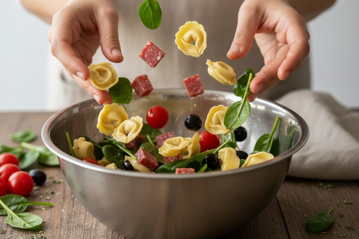 Tortellini Pasta Salad preparation step 1