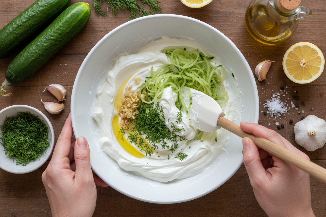 Tzatziki Sauce preparation step 2
