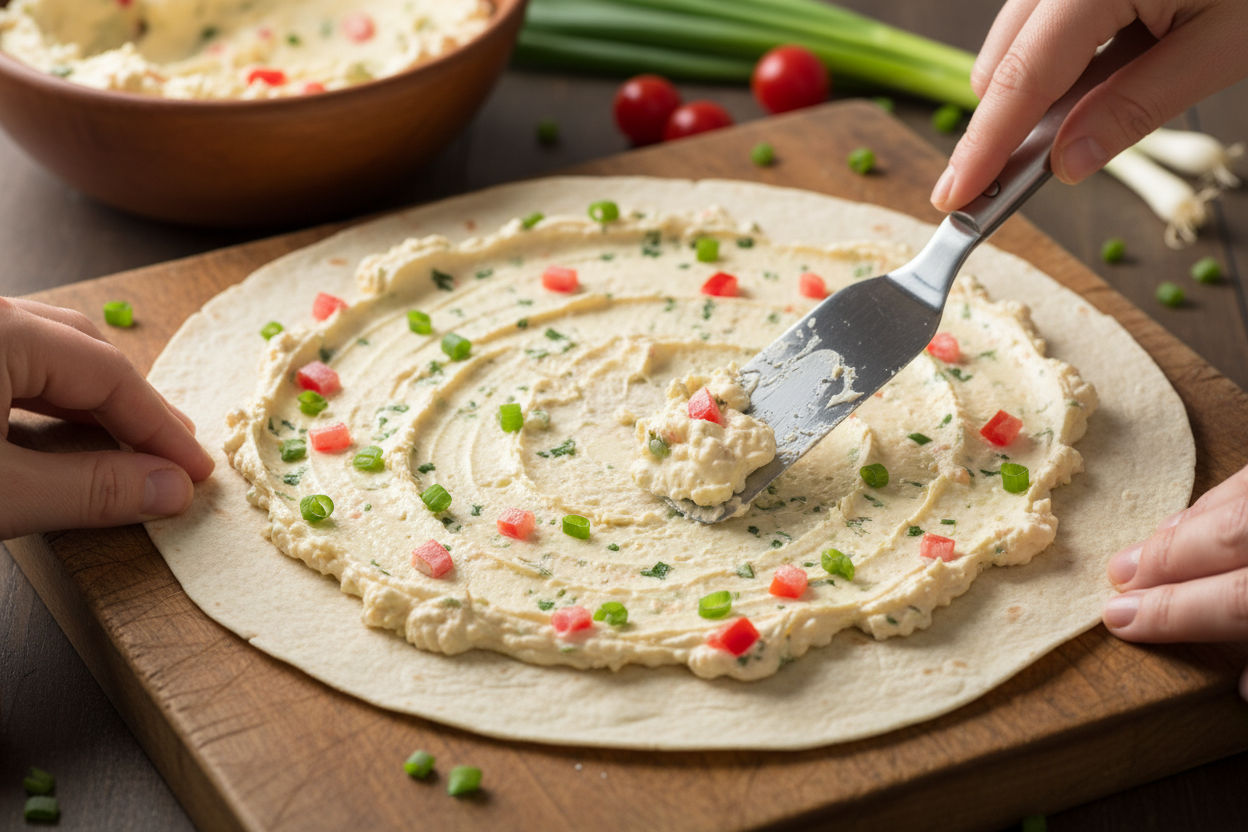 Vegetable Tortilla Roll Ups preparation step 1