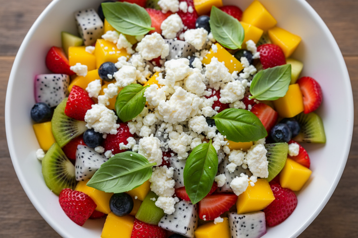 Watermelon Blueberry Vegan Cheese Salad Recipe preparation step 2