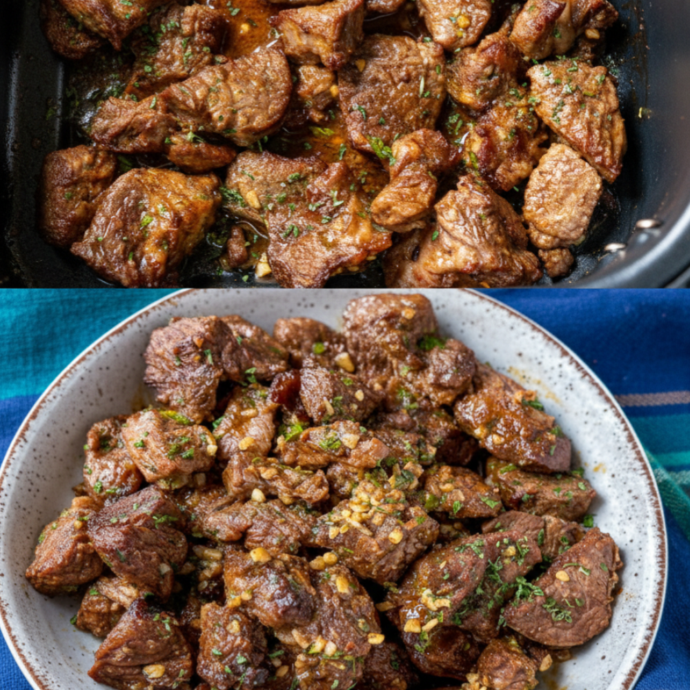 Juicy Air Fryer Steak Bites with Garlic Butter Sauce