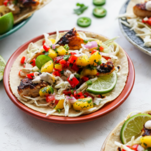 Healthy Pan-Seared White Fish Tacos with Mango Salsa