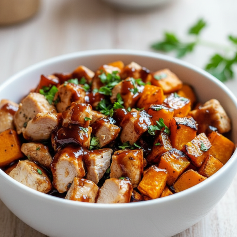 Healthy BBQ Chicken Sweet Potato Bowl Recipe (40 Min)