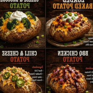Crispy Beef Bacon Loaded Baked Potato Recipe
