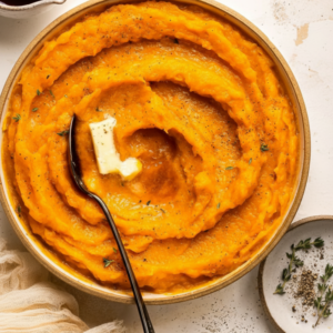 Creamy Butternut Squash Mash with Tahini & Pepitas