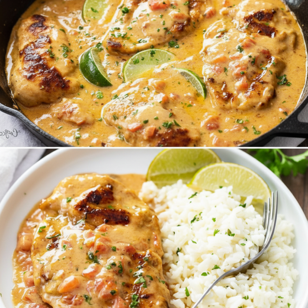Creamy Cajun Chicken Recipe with Lime and Rice