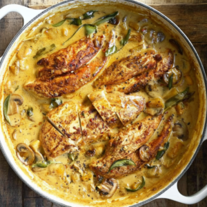 Creamy Chicken Butternut Squash Mushroom Cream Sauce