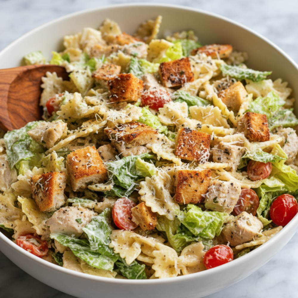 Quick & Easy Chicken Caesar Pasta Salad Recipe